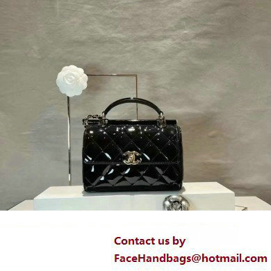 Chanel Patent Calfskin  &  Gold-Tone Metal Small box bag AS4511 Black 2023